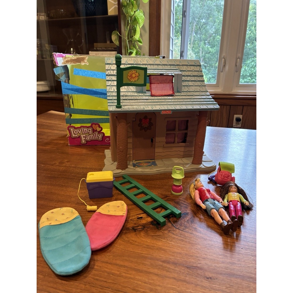 Fisher Price Loving Family Camping Cabin W/ Campfire - P9078 - Incomplete - 2008